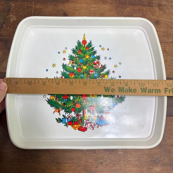 Ullman Co. Vintage Plastic Cookie Tray Platter Plate Christmas Tree & Presents - Picture 11 of 13